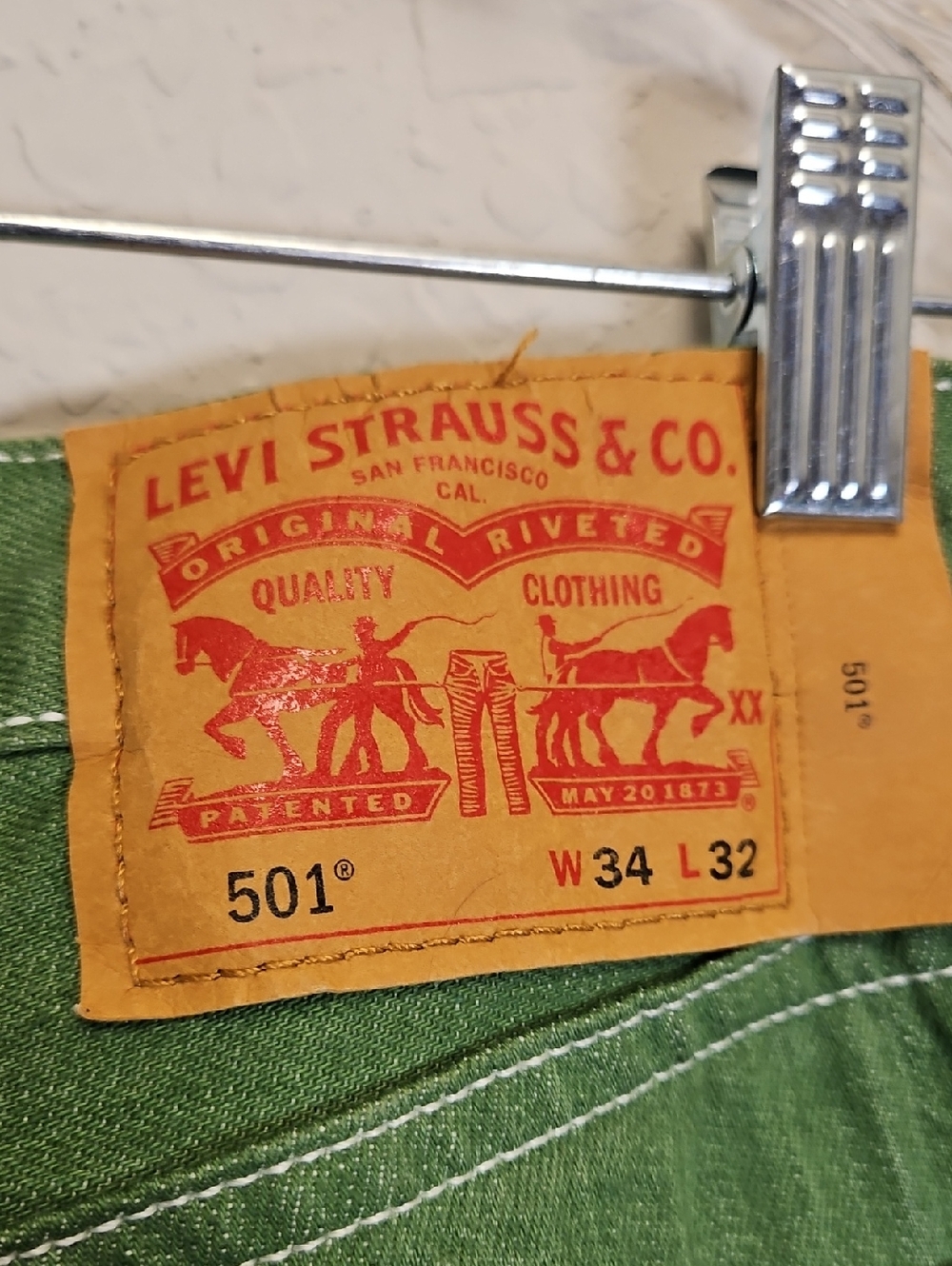 Levi's Men's Straight Jeans in Green - Picture 10 of 16